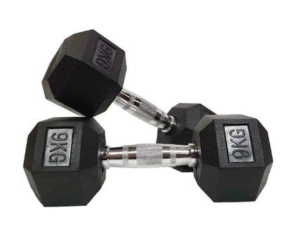 Morgan Rubber Hex Dumbbells [15Kg (Pair)]