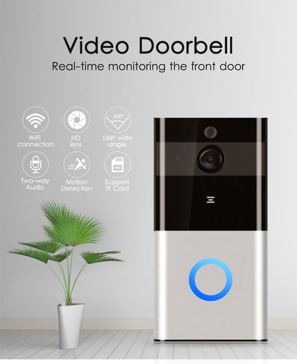 Marlboze 720P WIFI Visual Doorbell Wireless Intercom Doorbell PIR Motion Detection Night View SD Card Video Smart Doorbell Ring