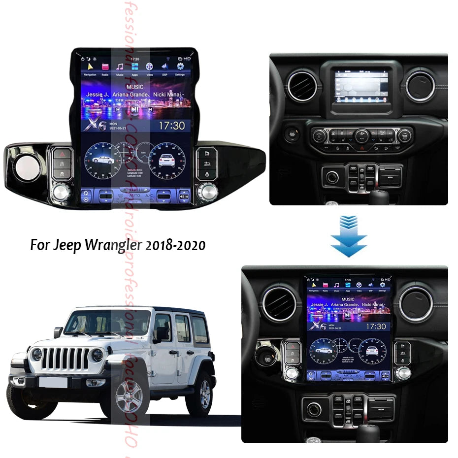 COHO for Jeep Wrangler 2018-2020 Android 9.0 Octa Core 4+64G Car Multimedia Player Stereo Receiver Radio