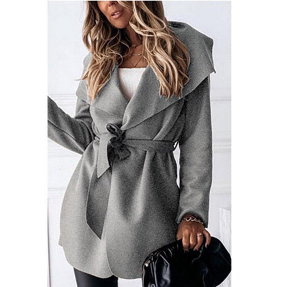 Lace-up short trench coat casual jacket