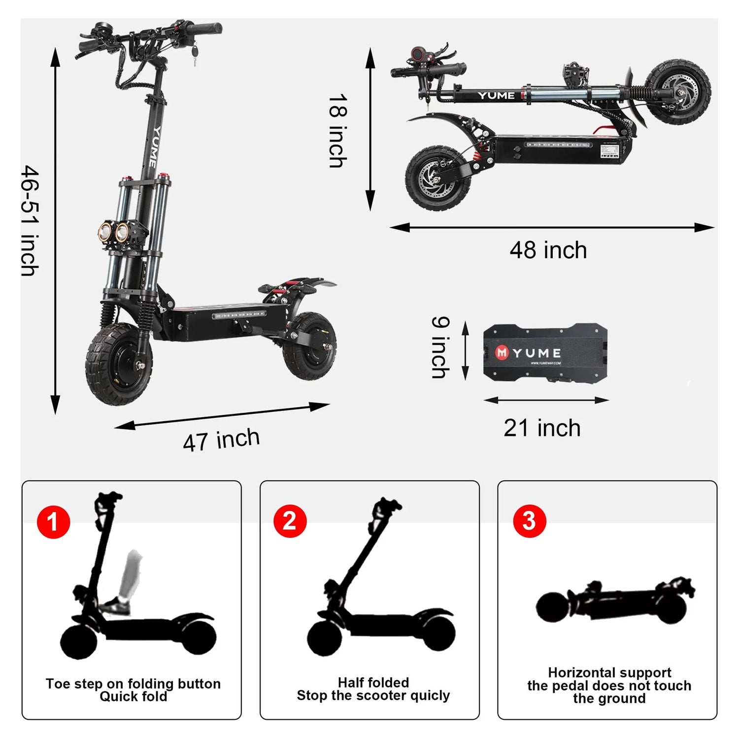 Y10 Electric Scooter for Adults 2400W 40 Miles 40 Mph, Overall Size: 1180*230*1380Mm