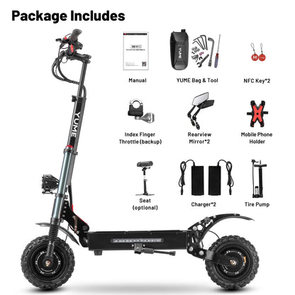 Y11+ Dual Motors 6000W Max Speed 50 Mph, up to 50 Miles Long-Range Battery and Fastest Electric Scooter for Adults