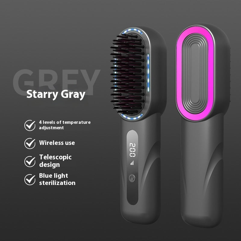 Negative Ion Straight Comb Blue Light Hair Care Hair Curler And Straightener Dual-use