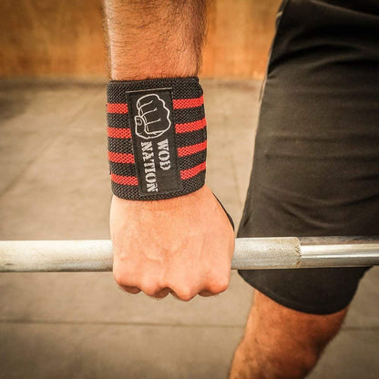 Wrist Wraps &amp; Straps for Gym &amp; Weightlifting (18 Inch) - Essential Weight Lifting Wrist Wraps &amp; Gym Wrist Straps Support for Optimal Powerlifting Performance for Women &amp; Men - Black/Red