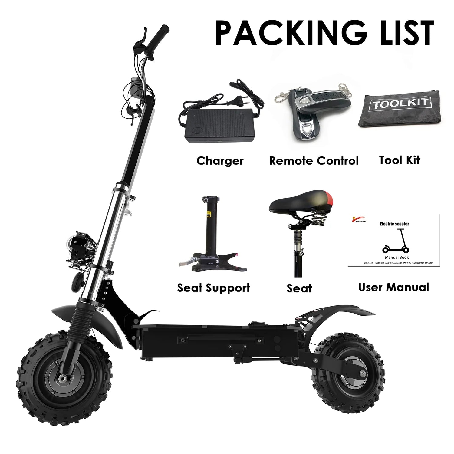 Electric Scooter Adults 52MPH Fast Speed, 72V 6000W Dual Motors, 11&quot; Tubeless off Road Fat Tires, Oil Dual Suspension with Seat, All Terrain E Scooter for Adults