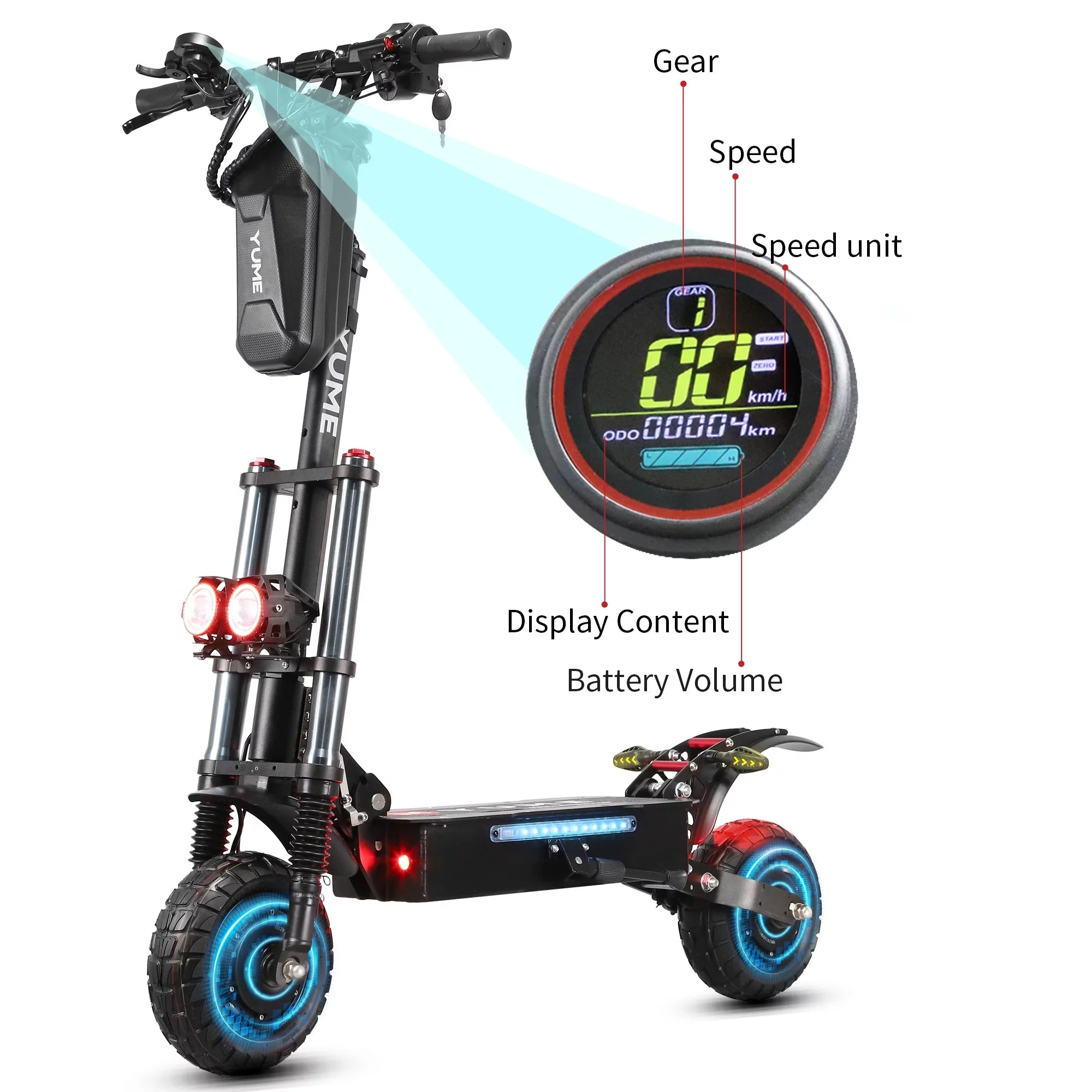 Y10 Dual Motor Electric Scooter for Adults Fast 40 Mph 40 Miles Long Rang 10&