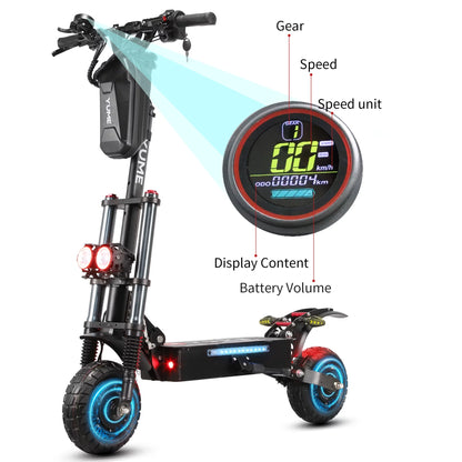 Y10 Dual Motor Electric Scooter for Adults Fast 40 Mph 40 Miles Long Rang 10&