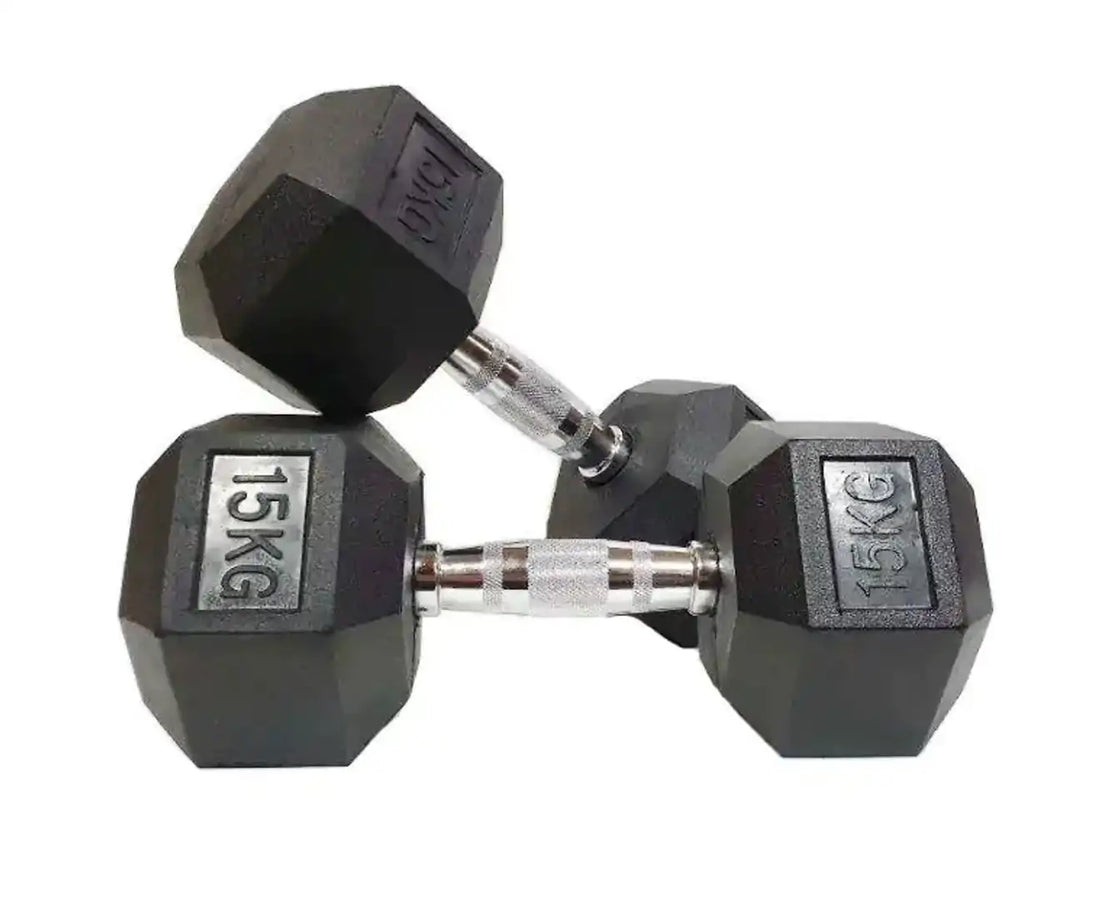 Morgan Rubber Hex Dumbbells [15Kg (Pair)]