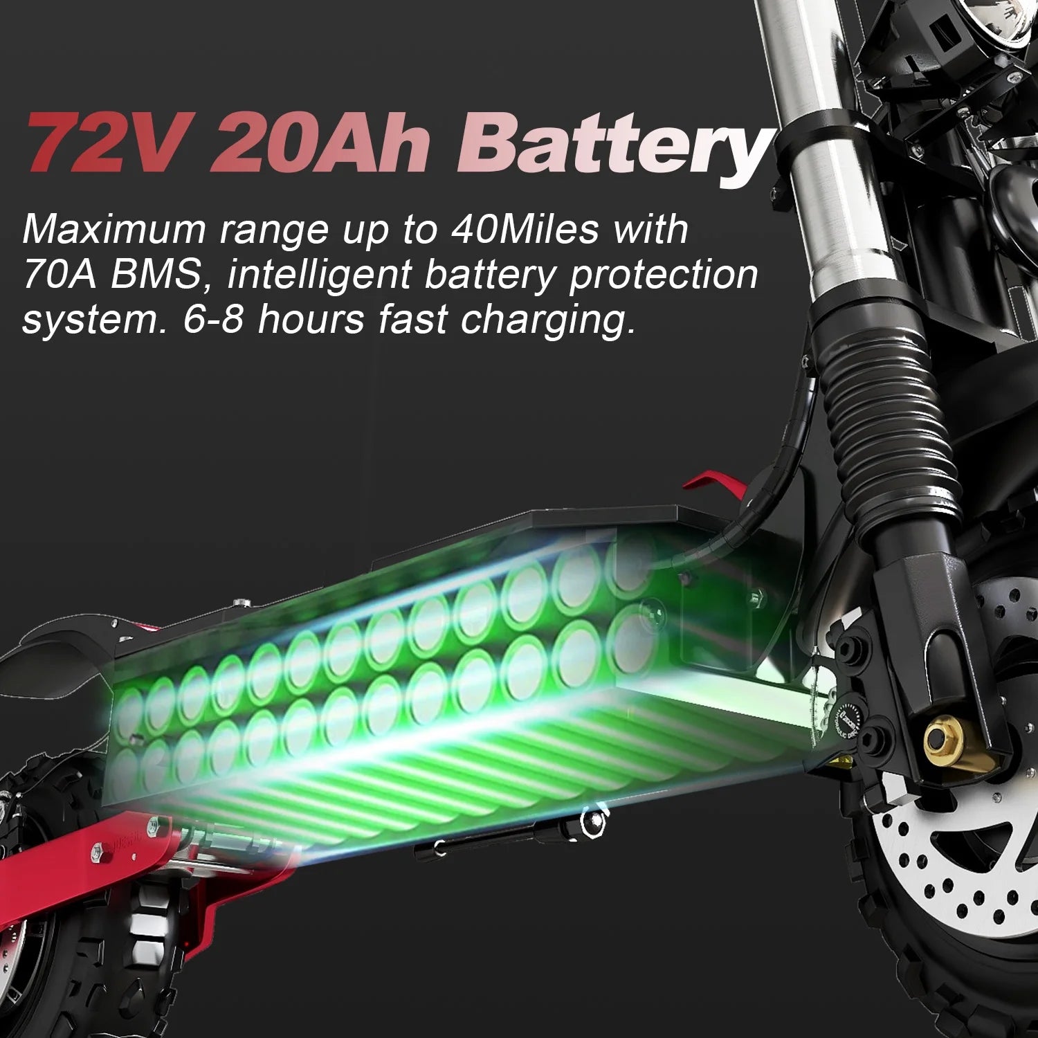 72V 6000W Electric Scooter Adults, up to 55MPH, 11 INCH Wheel Tubeless off Road Tire, Hydraulic Suspension, Foldable Escooter with Seat