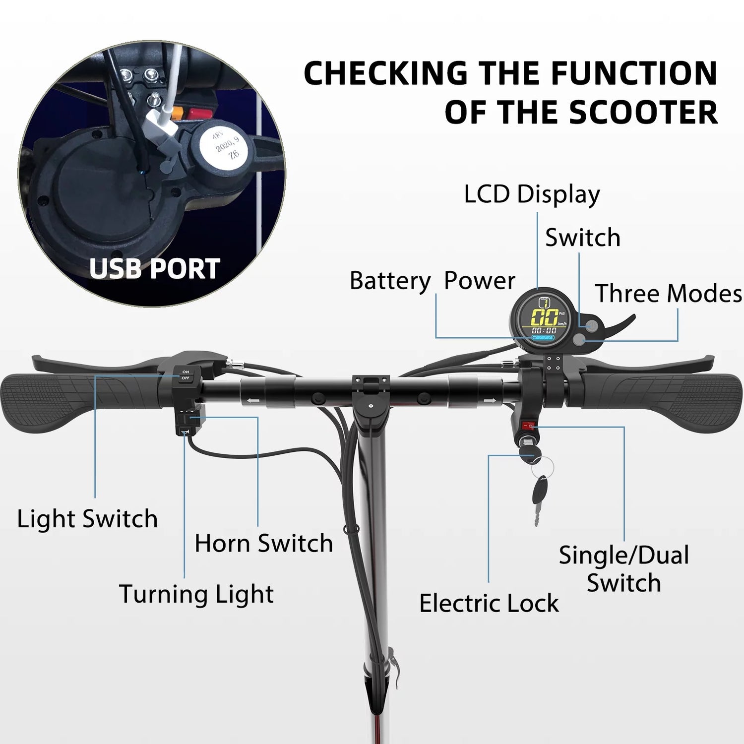 Electric Scooter, 10&quot; Pneumatic Tires, Max 40 Mile Range, 40 MPH＆2400W Dual Motor Max Power, Digital Display and Cruise Control Foldable