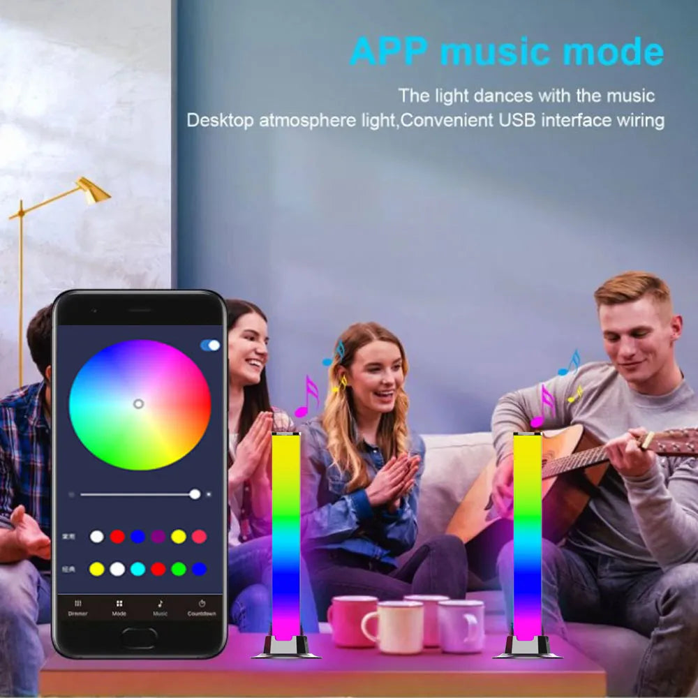 Smart LED Symphony Sound Control Pickup Light RGB Music Rhythm Ambient Lamp with App Control for TV Compute Gaming Desktop Decor