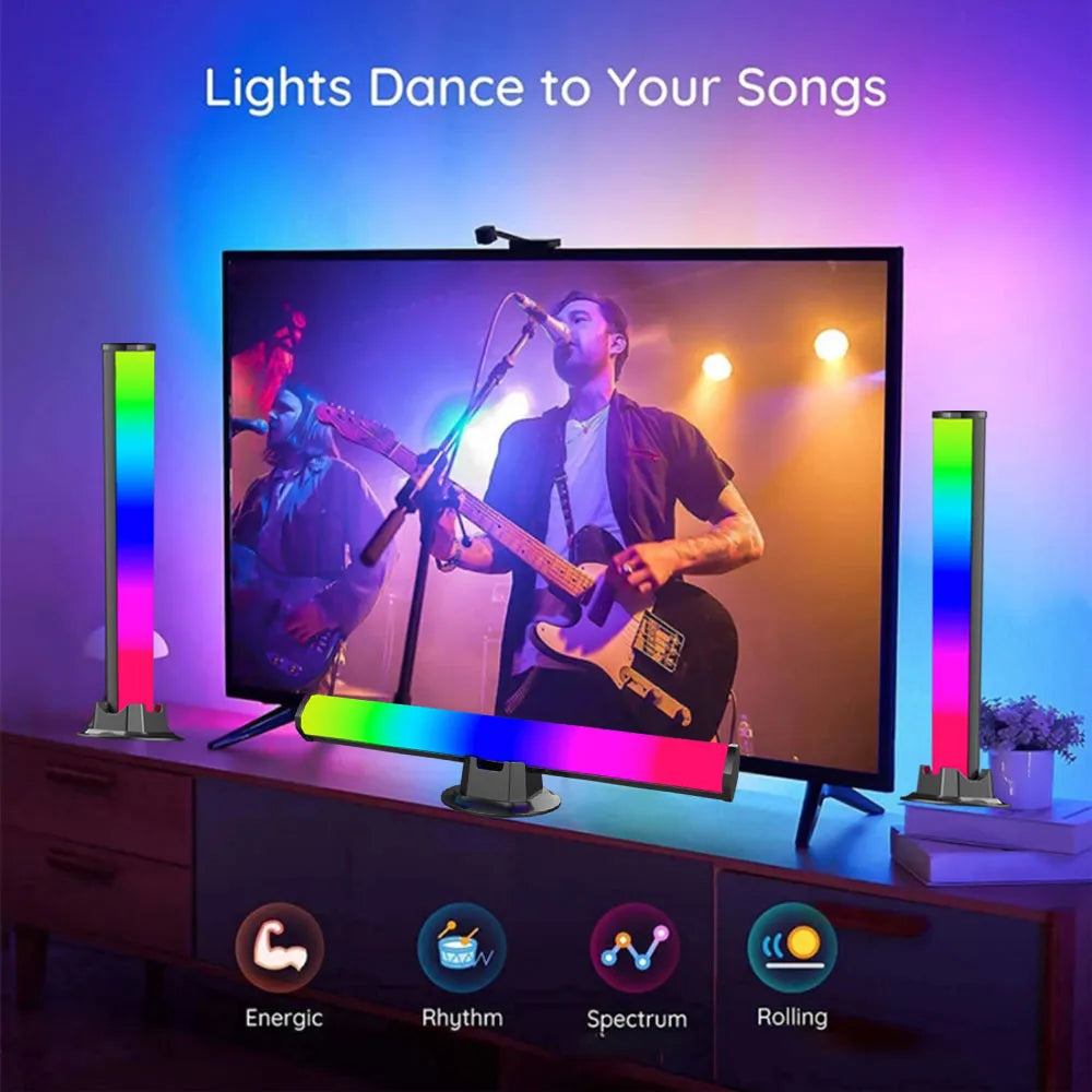 Smart LED Symphony Sound Control Pickup Light RGB Music Rhythm Ambient Lamp with App Control for TV Compute Gaming Desktop Decor