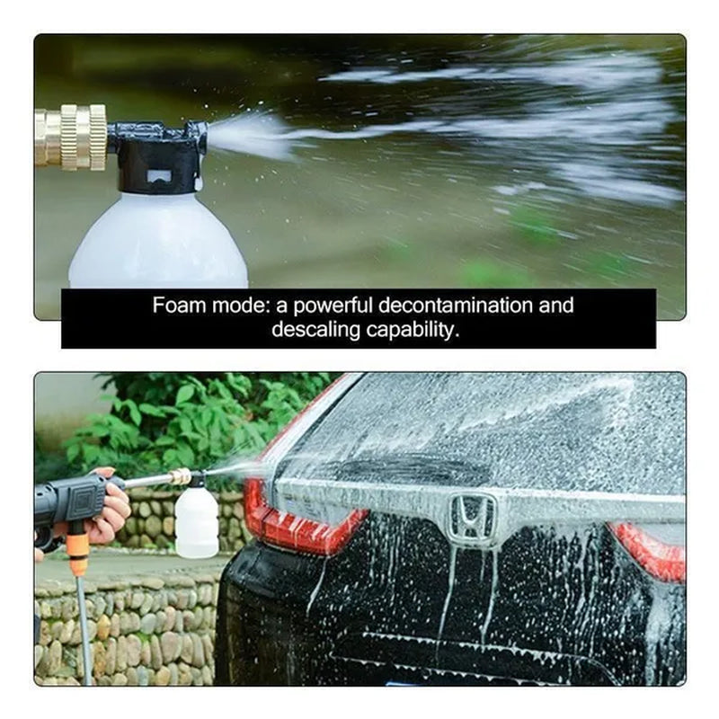 【2Battery】Cordless High Pressure Car Washer Spray Water Gun Pressure Car Washer Clean Machine with Nozzle Kit Blue/Black