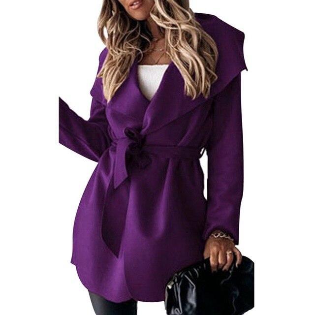 Lace-up short trench coat casual jacket