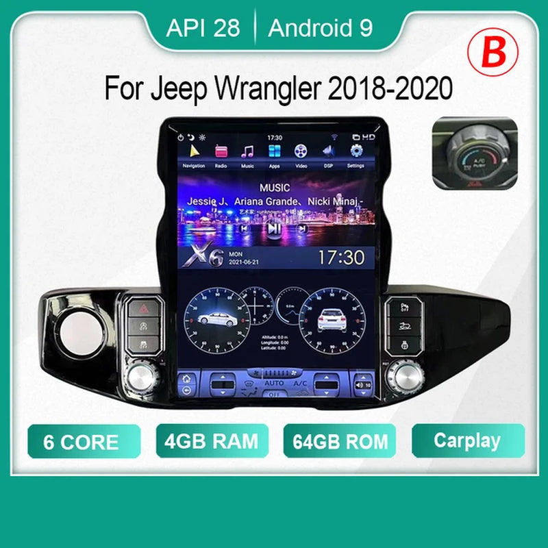 COHO for Jeep Wrangler 2018-2020 Android 9.0 Octa Core 4+64G Car Multimedia Player Stereo Receiver Radio