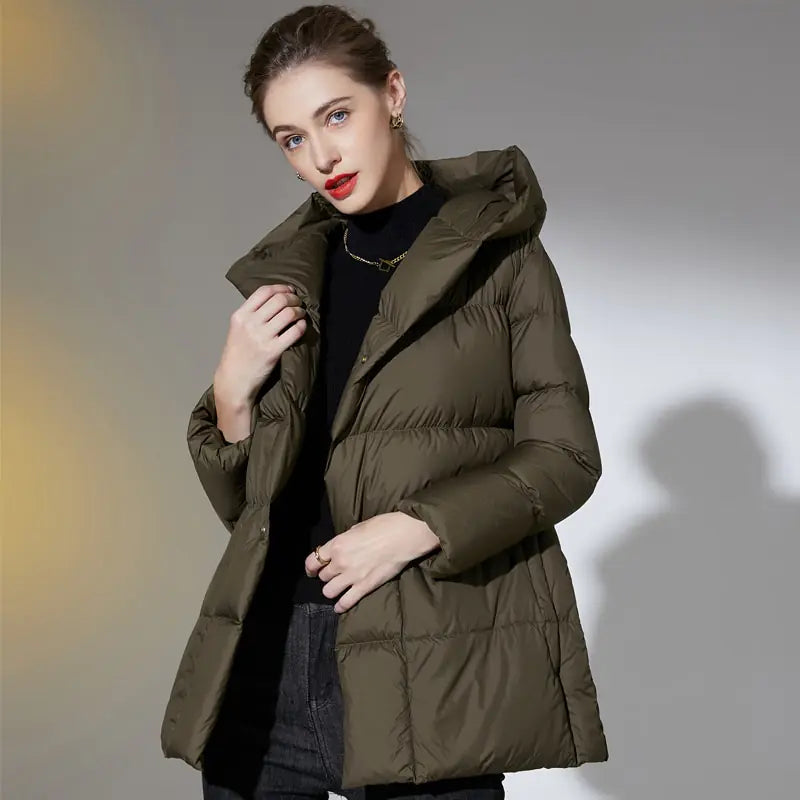 Warm Down Hooded Parka Coat