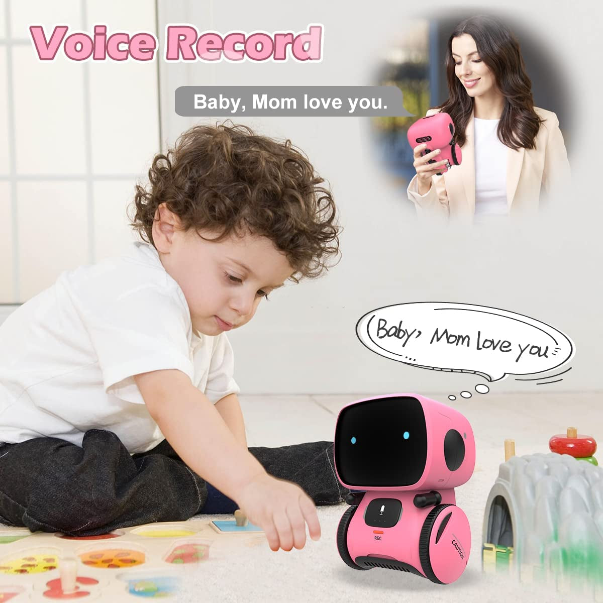 Robots for Girls 3-5, Interactive Smart Robotic with Touch Sensor, Voice Control, Speech Recognition, Singing, Dancing, Repeating and Recording, Gift for Kids