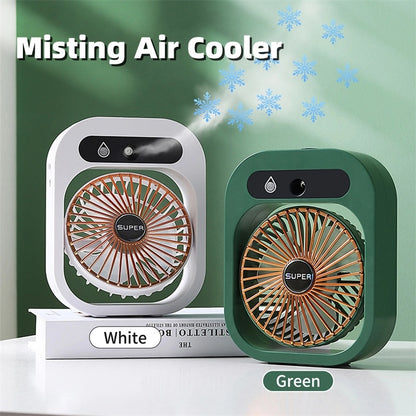 Air Conditioning Fan Desk Misting Fan Air Cooler Cooling USB Rechargeable Humidifier Portable Spray Fan With 3 Wind Speeds For Home