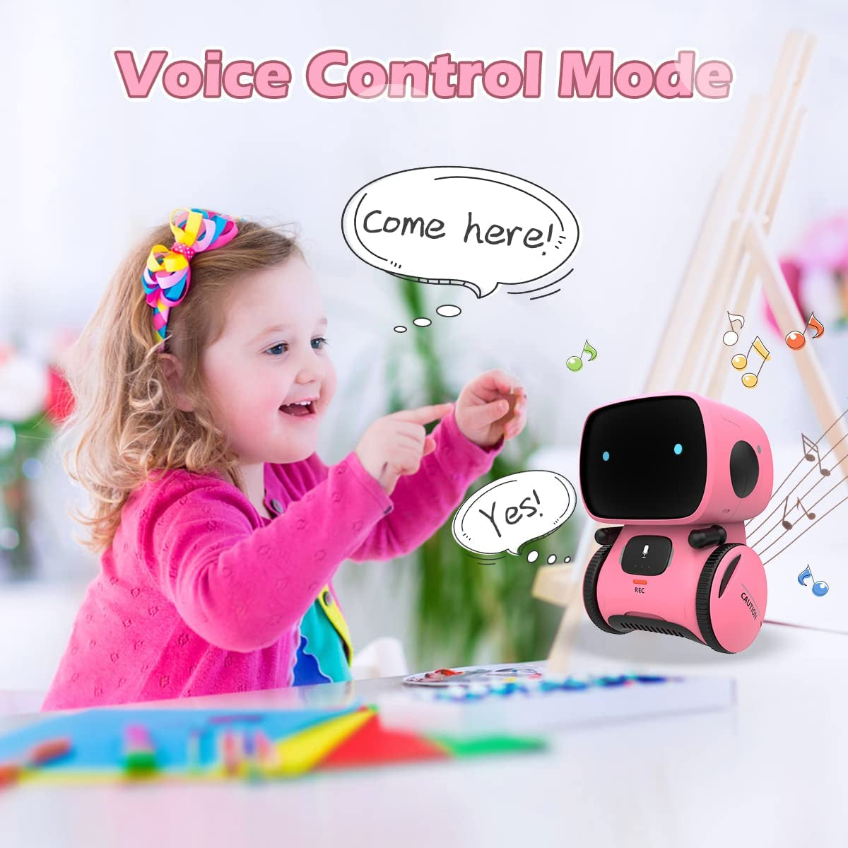 Robots for Girls 3-5, Interactive Smart Robotic with Touch Sensor, Voice Control, Speech Recognition, Singing, Dancing, Repeating and Recording, Gift for Kids