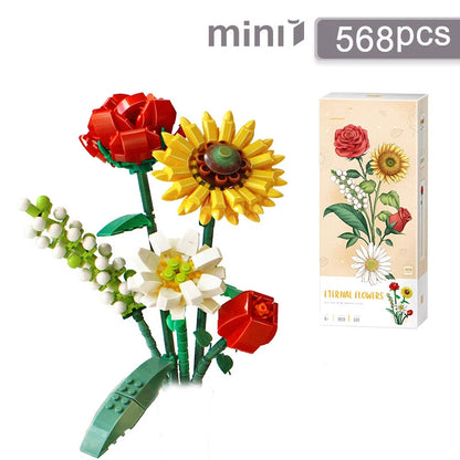 Mini Rose Building Blocks Flower Bouquet