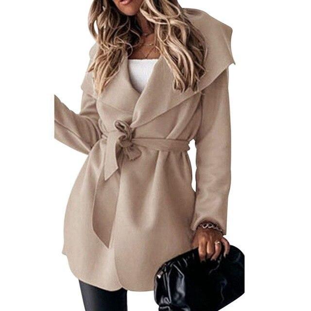 Lace-up short trench coat casual jacket