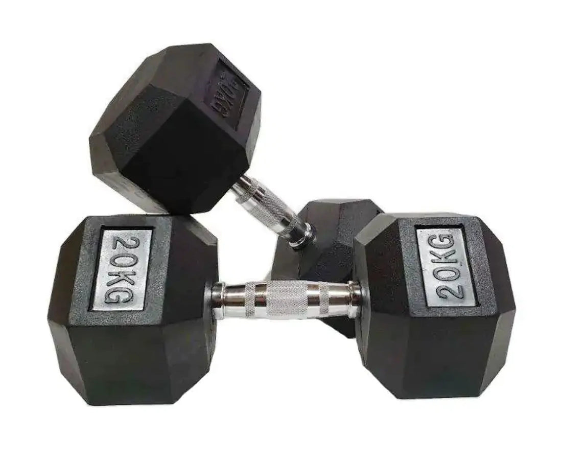 Morgan Rubber Hex Dumbbells [20Kg (Pair)]