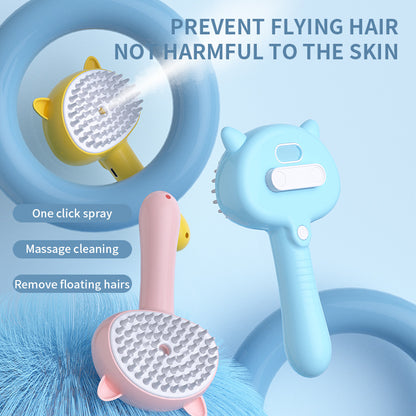 Hair Cleaning Brush With Mist Multifunctional Cat Grooming Brush Rechargeable Self Cleaning Slicker Brush For Pets Dogs &amp; Catsb Pet Products