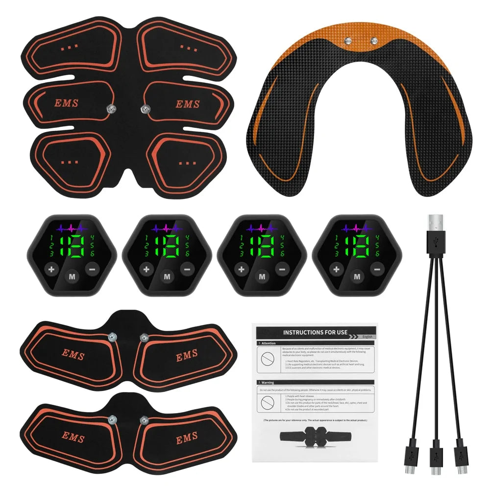 EMS Abdominal &amp; Hip Trainer Toner: USB Fitness Gear for Home Gym