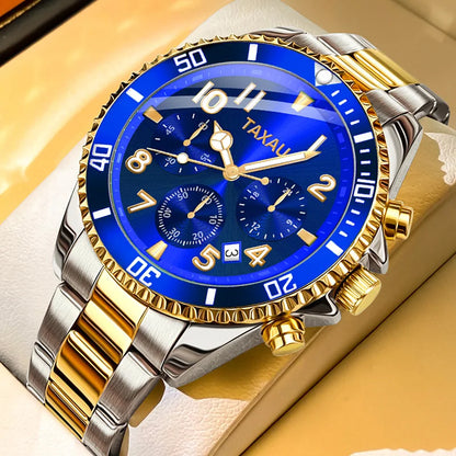 OLEVS Luxury Golden Watch for Men Fashion Waterproof Male Wristwatch Original Top Brand Moon Phase Quartz Men&