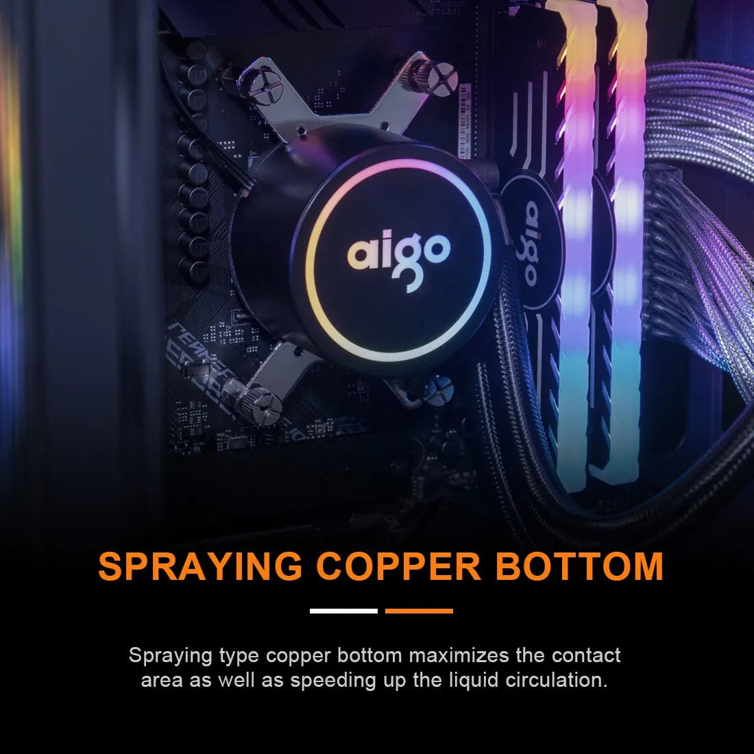 ACSE Water Cooling CPU Cooler 120 240 Mm RGB Fan Liquid Heatsink Integrated Radiator LGA 2066/2011/1151/1155/AM3+/AM4 AMD