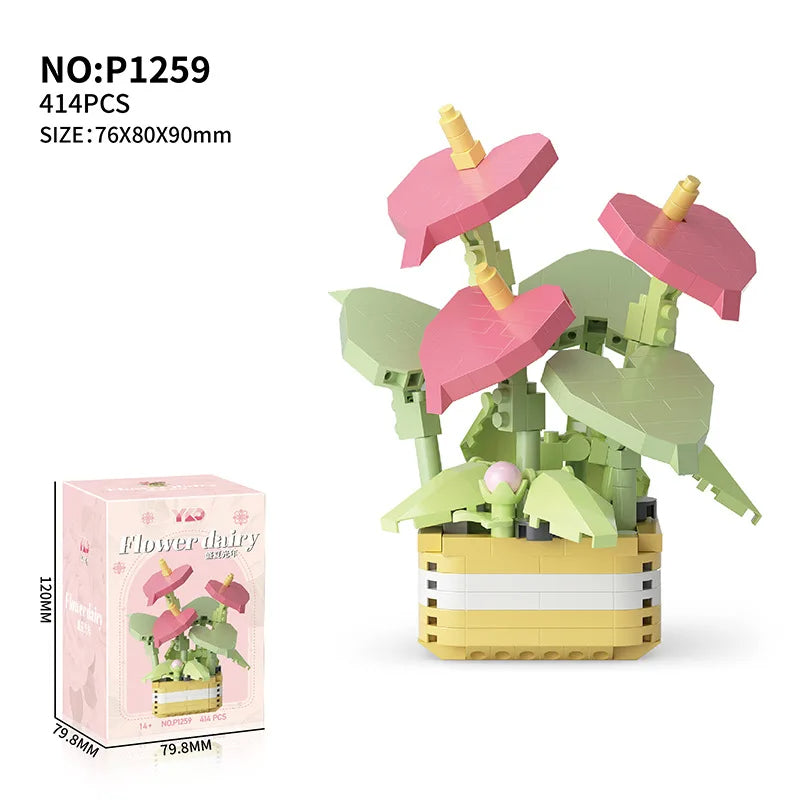 Everlasting Succulents Flower Building Blocks