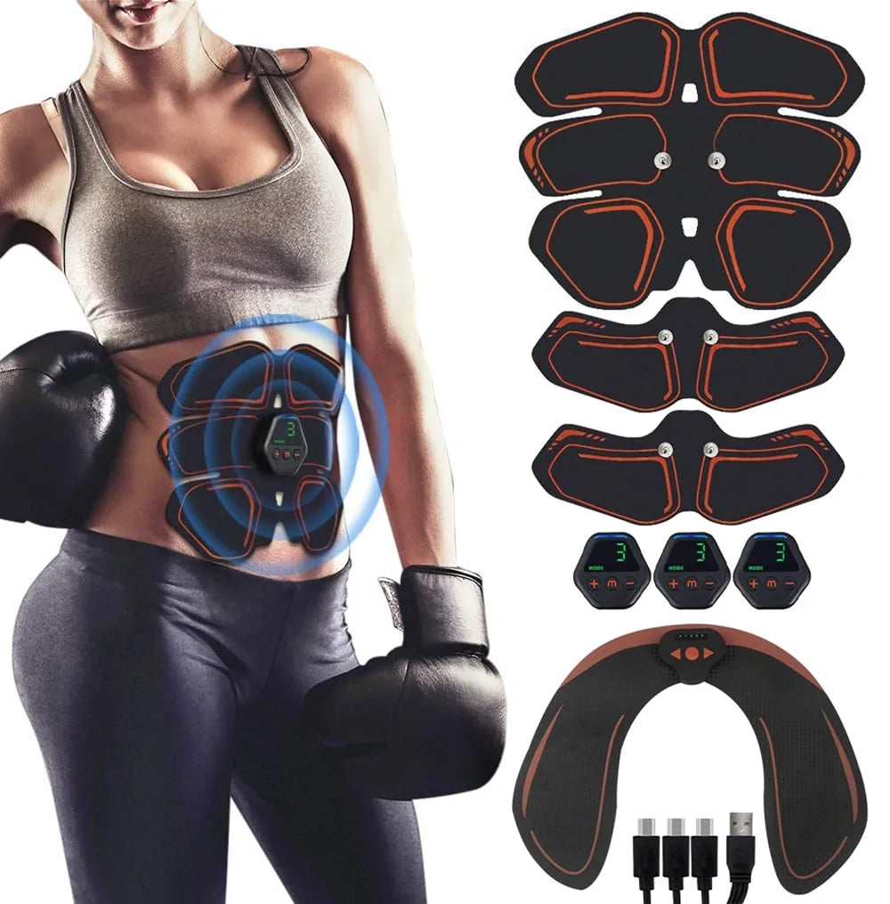 EMS Abdominal &amp; Hip Trainer Toner: USB Fitness Gear for Home Gym