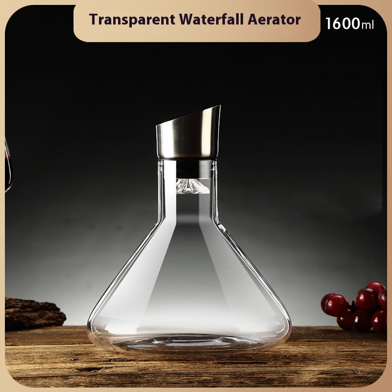 Hot-selling Iceberg Waterfall Wine Decanter Creative Transparent Lead-Free Crystal Glass Wine Dispenser Barware Quick Decanters