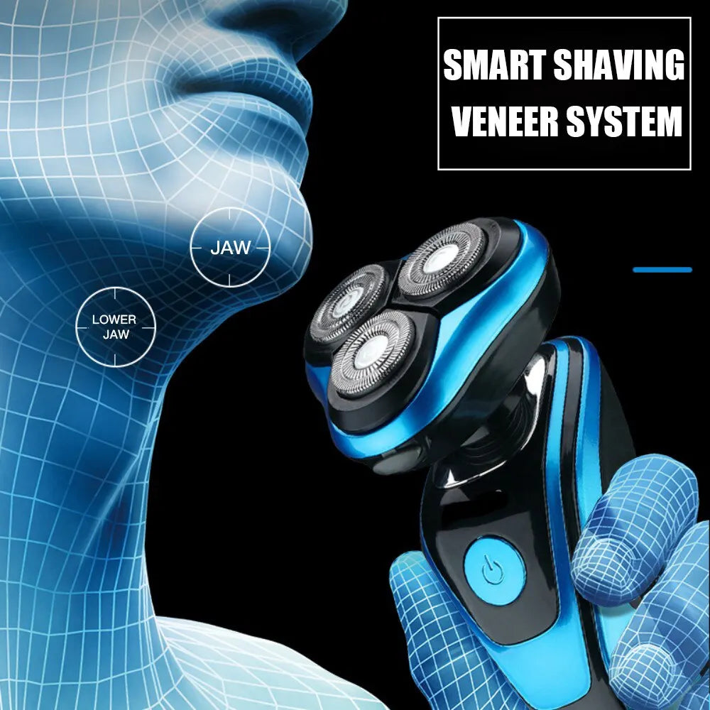 Electric Shaver Rotary Shaver Electric Razor Beard Trimmer Rechargeable Hair Cutting Shaving Machine Clipper for Men Waterproof