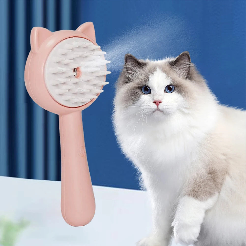 Hair Cleaning Brush With Mist Multifunctional Cat Grooming Brush Rechargeable Self Cleaning Slicker Brush For Pets Dogs &amp; Catsb Pet Products