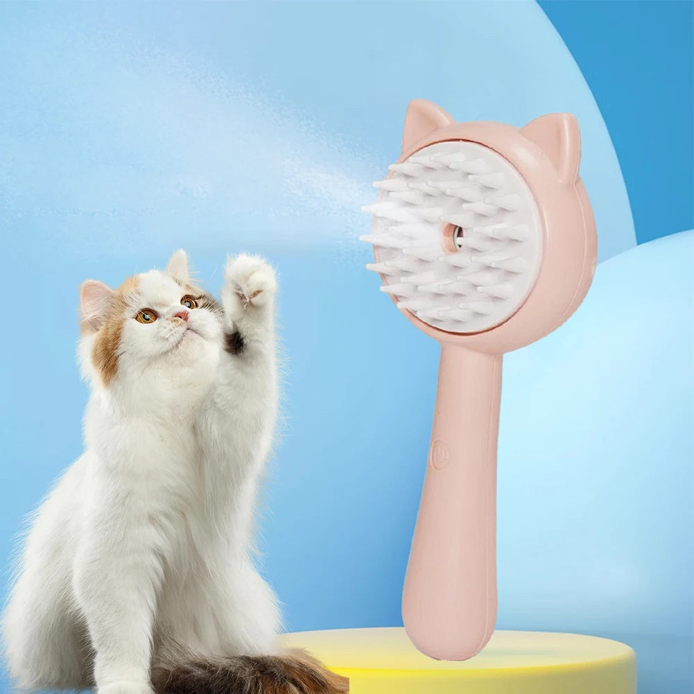 Hair Cleaning Brush With Mist Multifunctional Cat Grooming Brush Rechargeable Self Cleaning Slicker Brush For Pets Dogs &amp; Catsb Pet Products