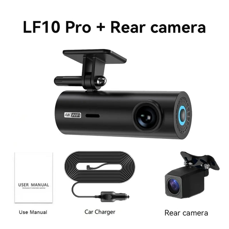 LF10 Front 4K Dashcam Loop Recording and Auto Overwriting Car Video Recorders Time Overprint Video Playback Dash Cams