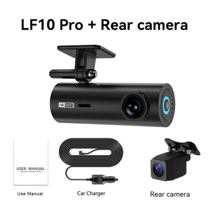 LF10 Front 4K Dashcam Loop Recording and Auto Overwriting Car Video Recorders Time Overprint Video Playback Dash Cams