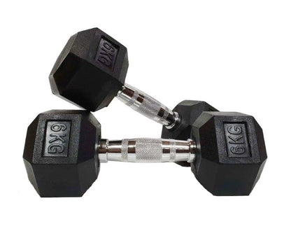 Morgan Rubber Hex Dumbbells [15Kg (Pair)]