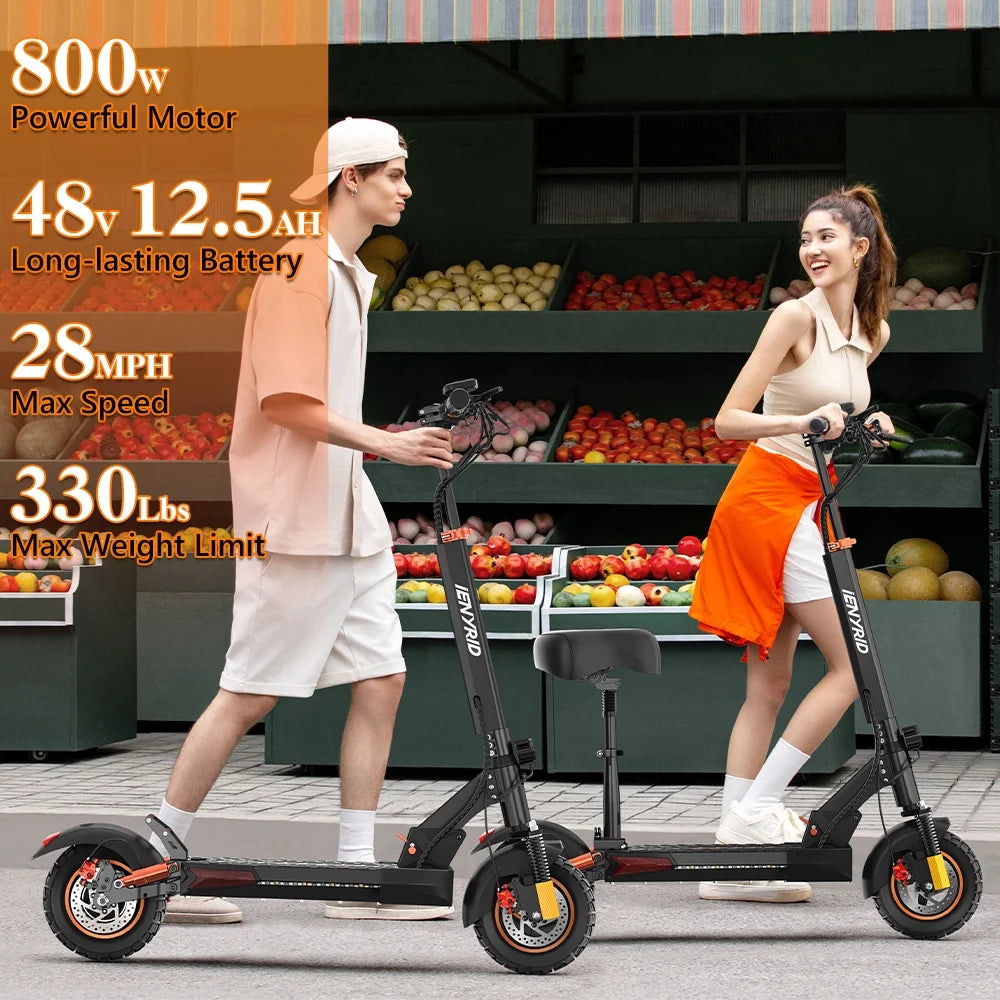 M4 Pro S+ Adult Electric Scooter Commuter Electric Skateboard with Seat, 800W Motor 30 MPH and 32 Miles Range Folding E-Scooter for Adults Teens