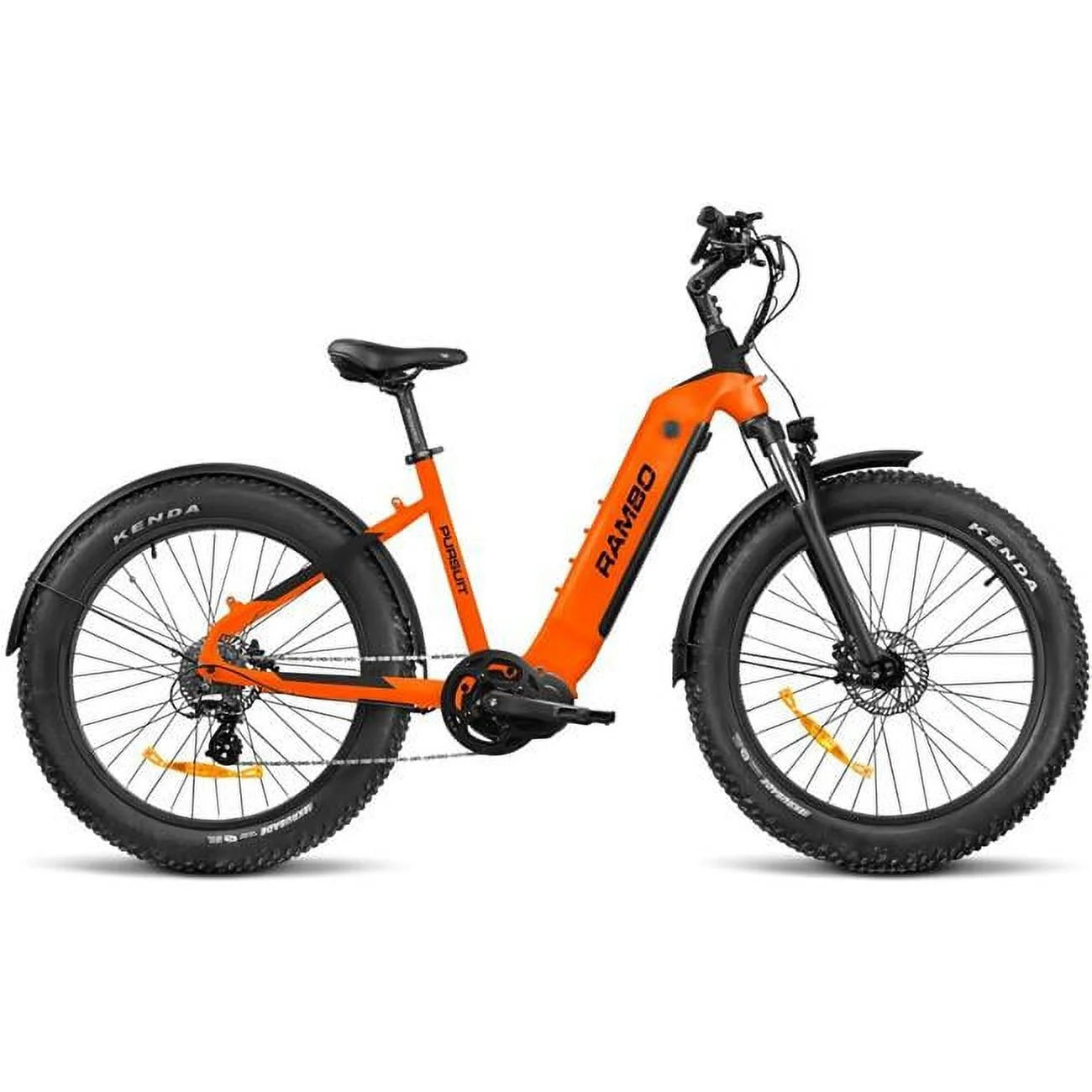 R750P-ST-OB 750W the Pursuit 2.0 Step-Thru Electric Bike, Orange &amp; Matte Black