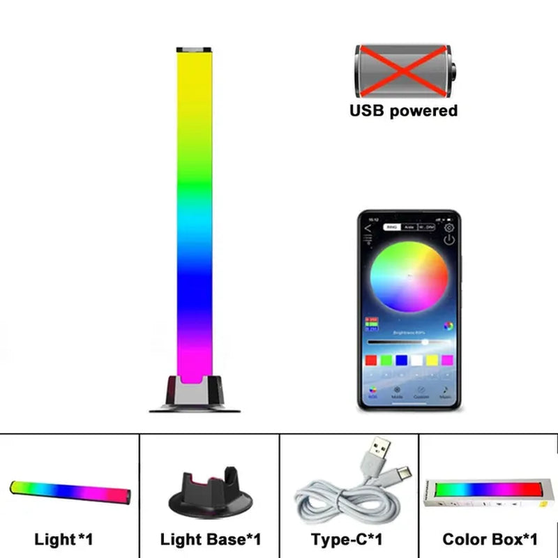 Smart LED Symphony Sound Control Pickup Light RGB Music Rhythm Ambient Lamp with App Control for TV Compute Gaming Desktop Decor