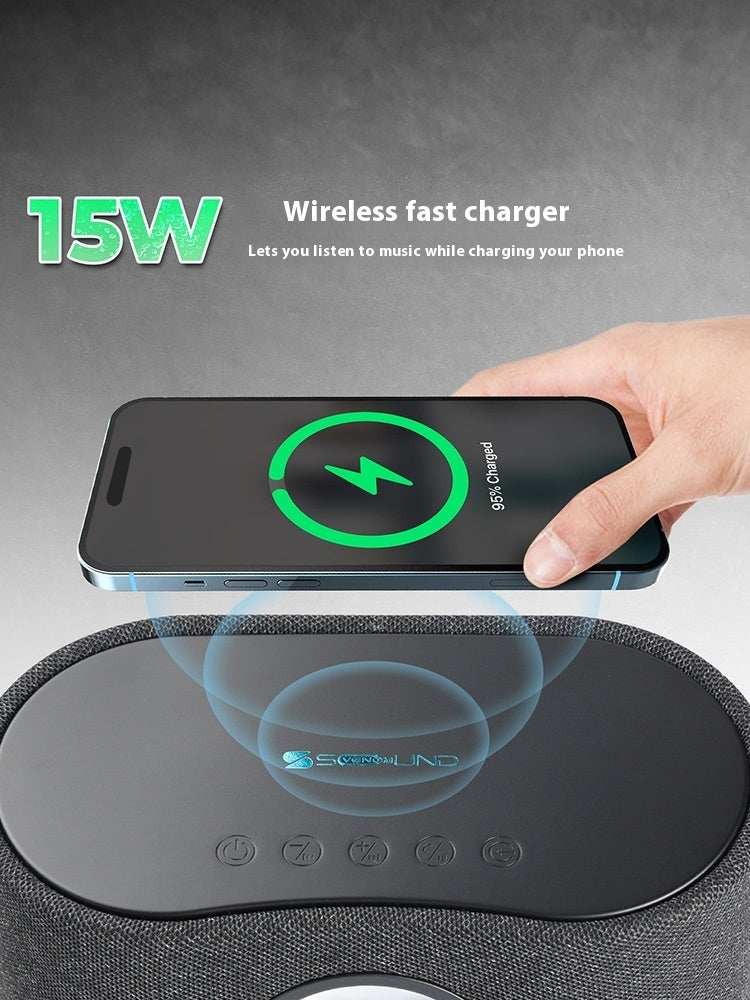 Magnetic Fluid Wireless Charger Bluetooth Stereo 3D Surround Bass Desktop Computer Desktop Speaker