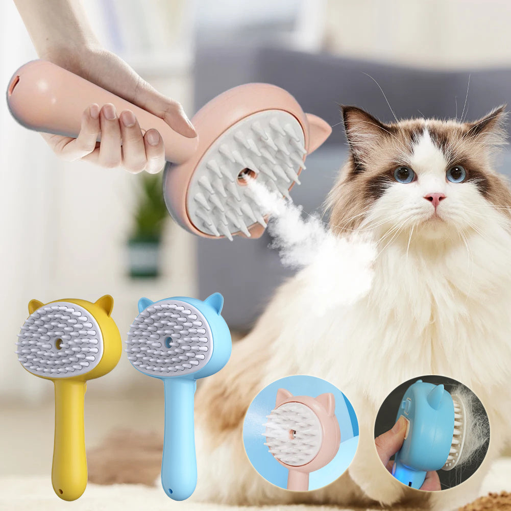 Hair Cleaning Brush With Mist Multifunctional Cat Grooming Brush Rechargeable Self Cleaning Slicker Brush For Pets Dogs &amp; Catsb Pet Products