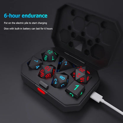 RPG Polyhedral Dice Set Luminous Electronic DND Dice Multiple Sides Entertainment Toys for Board Game Party